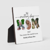 First Mother's Day 3 Photos Collage Mom cut out Fotoplatte (Vorderseite)