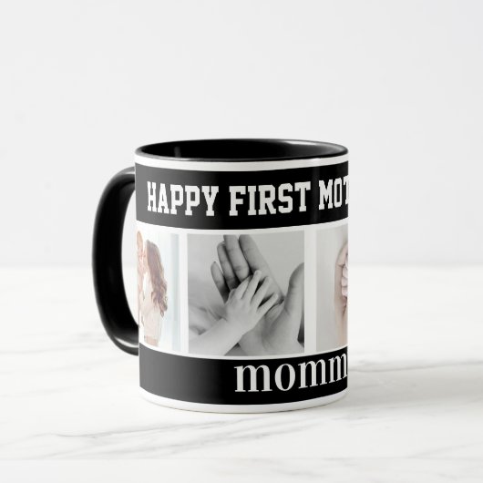 first mothers day cute photo collage Mug Tasse (Vorderseite Links)