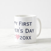 First Mother's Day Navy & Pink Tasse (VorderseiteRechts)