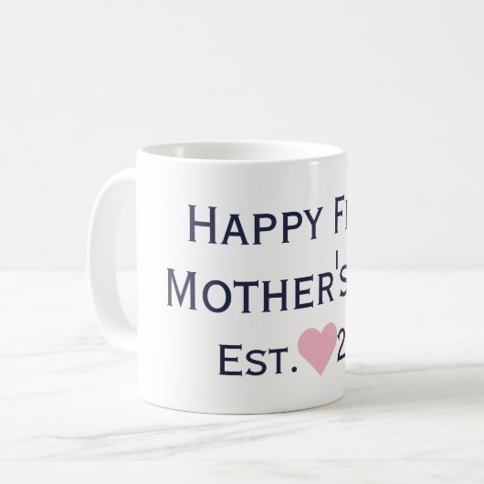 First Mother's Day Navy & Pink Tasse (Vorderseite Links)