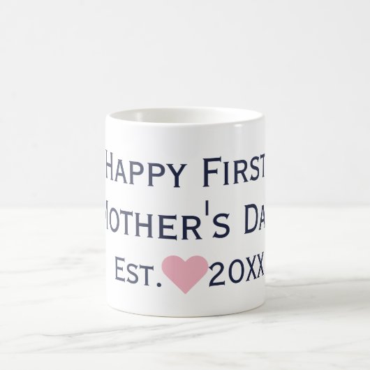 First Mother's Day Navy & Pink Tasse (Mittel)