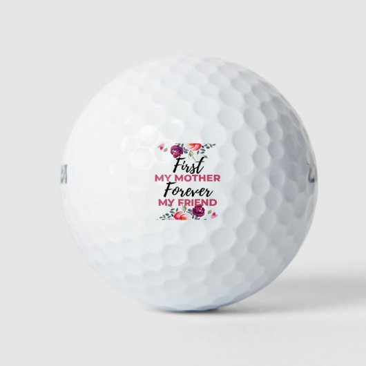 First My Mother Forever My Friend black Golfball (Vorderseite)