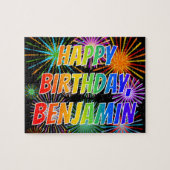 First Name "BENJAMIN", Fun "HAPPY BIRTHDAY" Puzzle (Horizontal)