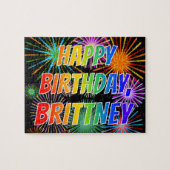 First Name "BRITTNEY", Fun "HAPPY BIRTHDAY" Puzzle (Horizontal)