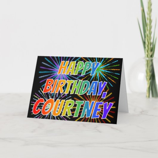 First Name "COURTNEY" Fun "HAPPY BIRTHDAY" Karte (Vorderseite)