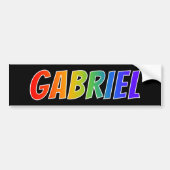 First Name "GABRIEL": Fun Rainbow Coloring Autoaufkleber (Vorne)