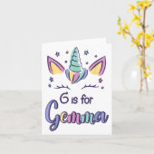 First Name Gemma D G Is For Gemma  Karte (Gelbe Blume)