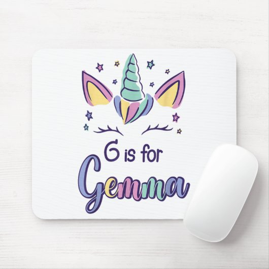 First Name Gemma D G Is For Gemma  Mousepad (Mit Mouse)