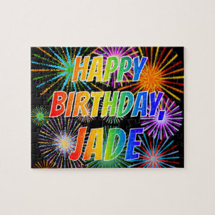 First Name "JADE", Fun "HAPPY BIRTHDAY" Puzzle