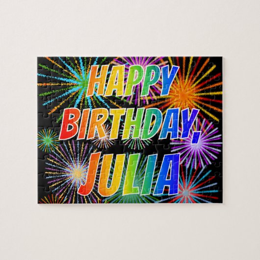 First Name "JULIA", Fun "HAPPY BIRTHDAY" Puzzle (Horizontal)