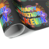 First Name "KEVIN", Fun "HAPPY BIRTHDAY" Geschenkpapier (Rolleneckpunkt)