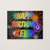 First Name "KEVIN", Fun "HAPPY BIRTHDAY" Puzzle (Horizontal)