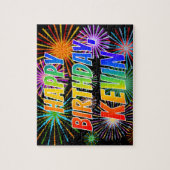 First Name "KEVIN", Fun "HAPPY BIRTHDAY" Puzzle (Vertikal)