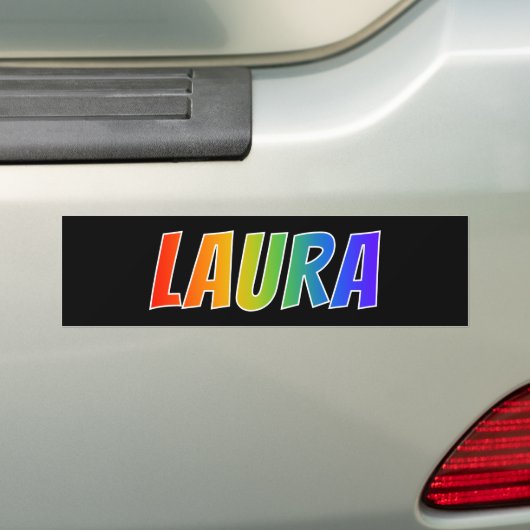 First Name "LAURA": Fun Rainbow Coloring Autoaufkleber (Auf Auto)