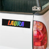 First Name "LAURA": Fun Rainbow Coloring Autoaufkleber (Auf Lkw)
