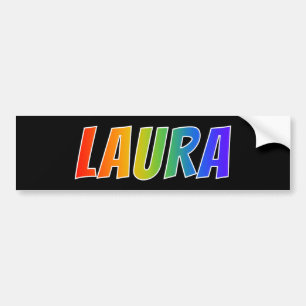 First Name "LAURA": Fun Rainbow Coloring Autoaufkleber