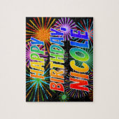 First Name "NICOLE", Fun "HAPPY BIRTHDAY" Puzzle (Vertikal)