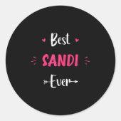 First Name Sandi Funny Quote Sandi Runder Aufkleber (Vorderseite)