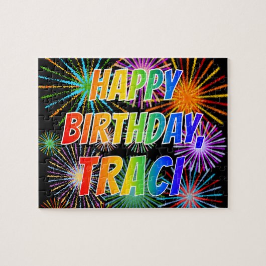 First Name "TRACI", Fun "HAPPY BIRTHDAY" Puzzle (Horizontal)