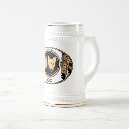 First Nations Beer Tasse Wildlife Art Stein Tasse (VorderseiteRechts)