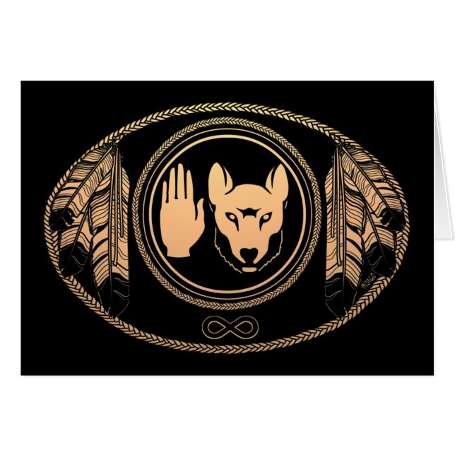 First Nations Cards Wolf Native Art Cards Metis (Vorderseite (Horizontal))