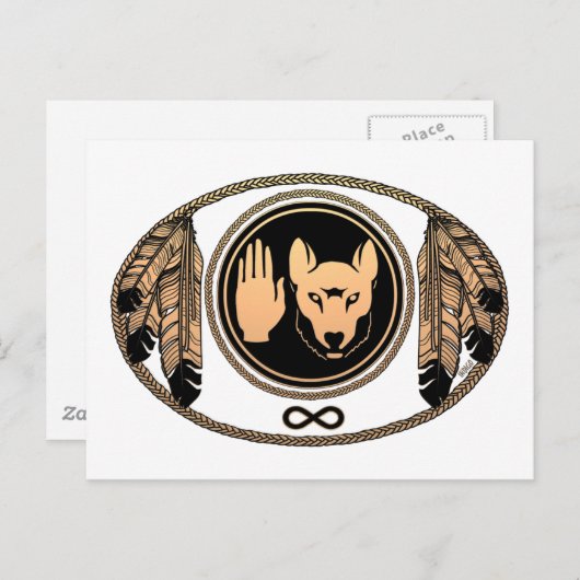 First Nations Cards Wolf Native Art Cards Metis Postkarte (Vorne/Hinten)