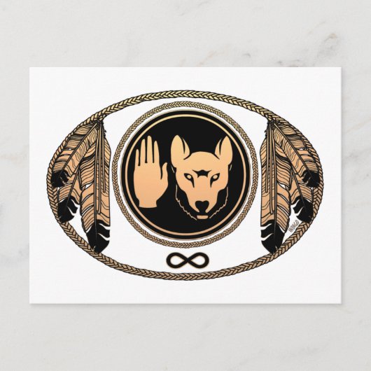 First Nations Cards Wolf Native Art Cards Metis Postkarte (Vorderseite)