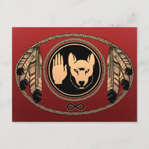 First Nations Cards Wolf Native Art Cards Metis Postkarte