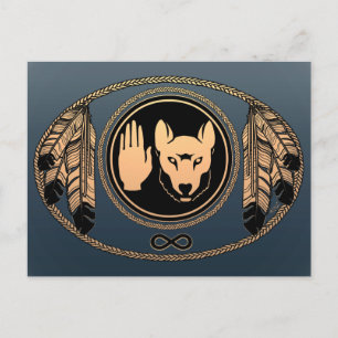 First Nations Cards Wolf Native Art Cards Metis Postkarte