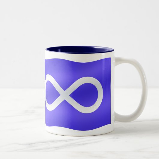 First Nations Geschenke Metis Flag Kaffee Cup Tass Zweifarbige Tasse (Rechts)