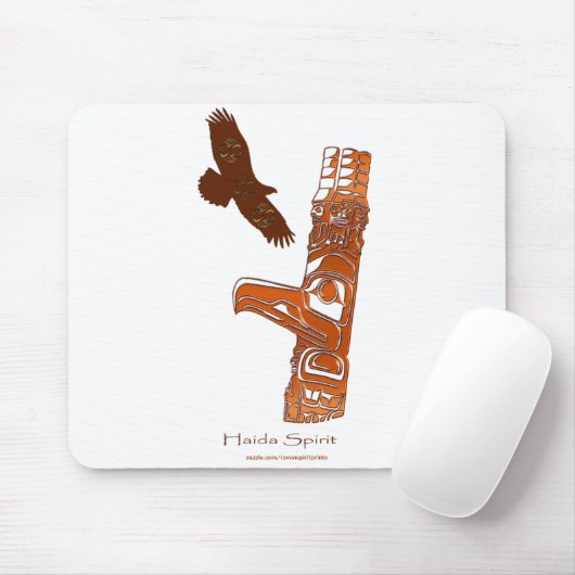 First Nations Haida Eagle & Totem Pole Mousemat Mousepad (Mit Mouse)