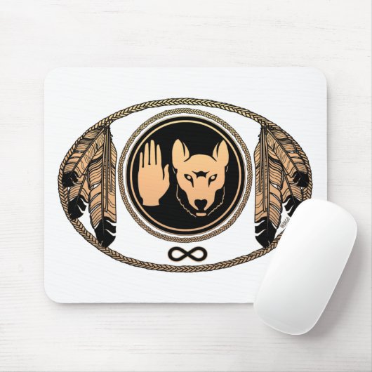 First Nations Mousepad Wolf Native Art Gaben Metis (Mit Mouse)