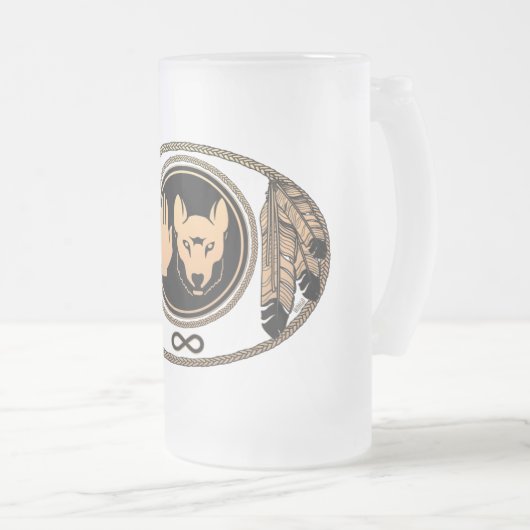 First Nations Wolf Beer Tasse Wildlife Art Stein T (VorderseiteRechts)