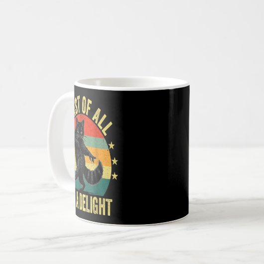 First Of All I’m A Delight Roaring Cat Funny Sarca Kaffeetasse (Vorderseite Links)