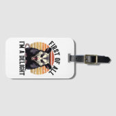 First of All I'm a Delight - Funny Opossum Quote Gepäckanhänger (Vorderseite (Horizontal))