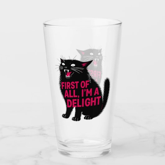 First Of All I'm A Delight Roaring Black Cat Glas (Vorderseite)