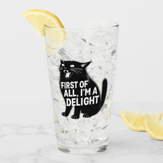 First Of All I'm A Delight Roaring Black Cat Glas (Vorderseite Ice)
