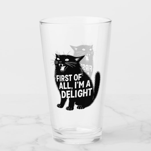 First Of All I'm A Delight Roaring Black Cat Glas (Vorderseite)