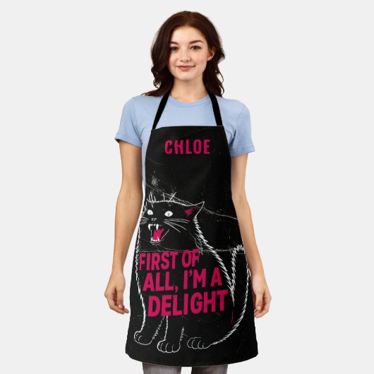 First Of All I'm A Delight Roaring Black Cat Schürze (Getragen)