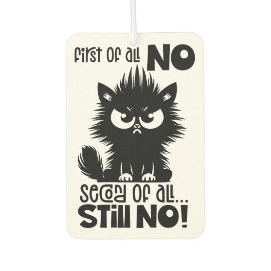 First Of All, No Funny Cat Lover Gift Autolufterfrischer (Vorderseite)