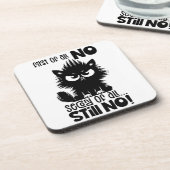 First Of All, No Funny Cat Lover Gift Getränkeuntersetzer (Linke Seite)