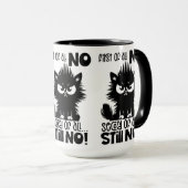 First Of All, No Funny Cat Lover Gift Tasse (VorderseiteRechts)