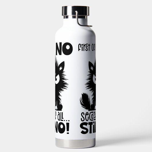 First Of All, No Funny Cat Lover Gift  Trinkflasche (links)