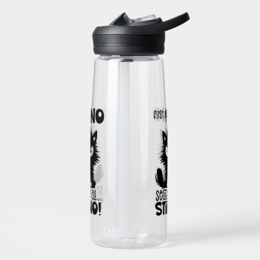 First Of All, No Funny Cat Lover Gift Trinkflasche (Links)