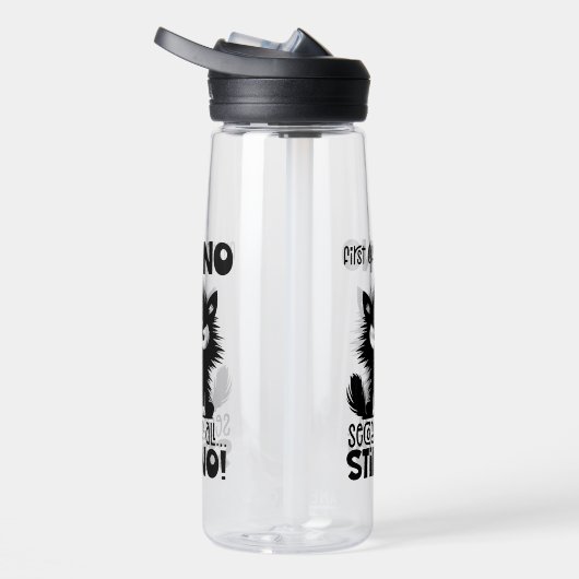 First Of All, No Funny Cat Lover Gift  Trinkflasche (Rechts)