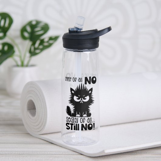 First Of All, No Funny Cat Lover Gift  Trinkflasche (Yoga (gedreht))