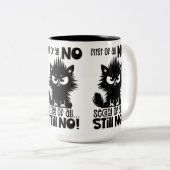 First Of All, No Funny Cat Lover Gift Zweifarbige Tasse (VorderseiteRechts)