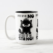 First Of All, No Funny Cat Lover Gift Zweifarbige Tasse (Links)