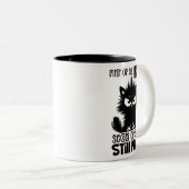 First Of All, No Funny Cat Lover Gift Zweifarbige Tasse (VorderseiteRechts)