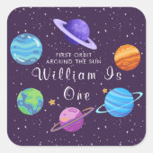 First Orbit Around the Sun Space Birthday Sticker (Vorderseite)